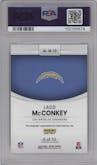 Ladd McConkey from the 2024 Panini Instant NFL set featuring a Jaguar parallel graded by PSA and given an overall grade of 10.