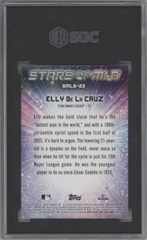 Elly De La Cruz from the 2024 Topps  set graded by SGC and given an overall grade of 10.