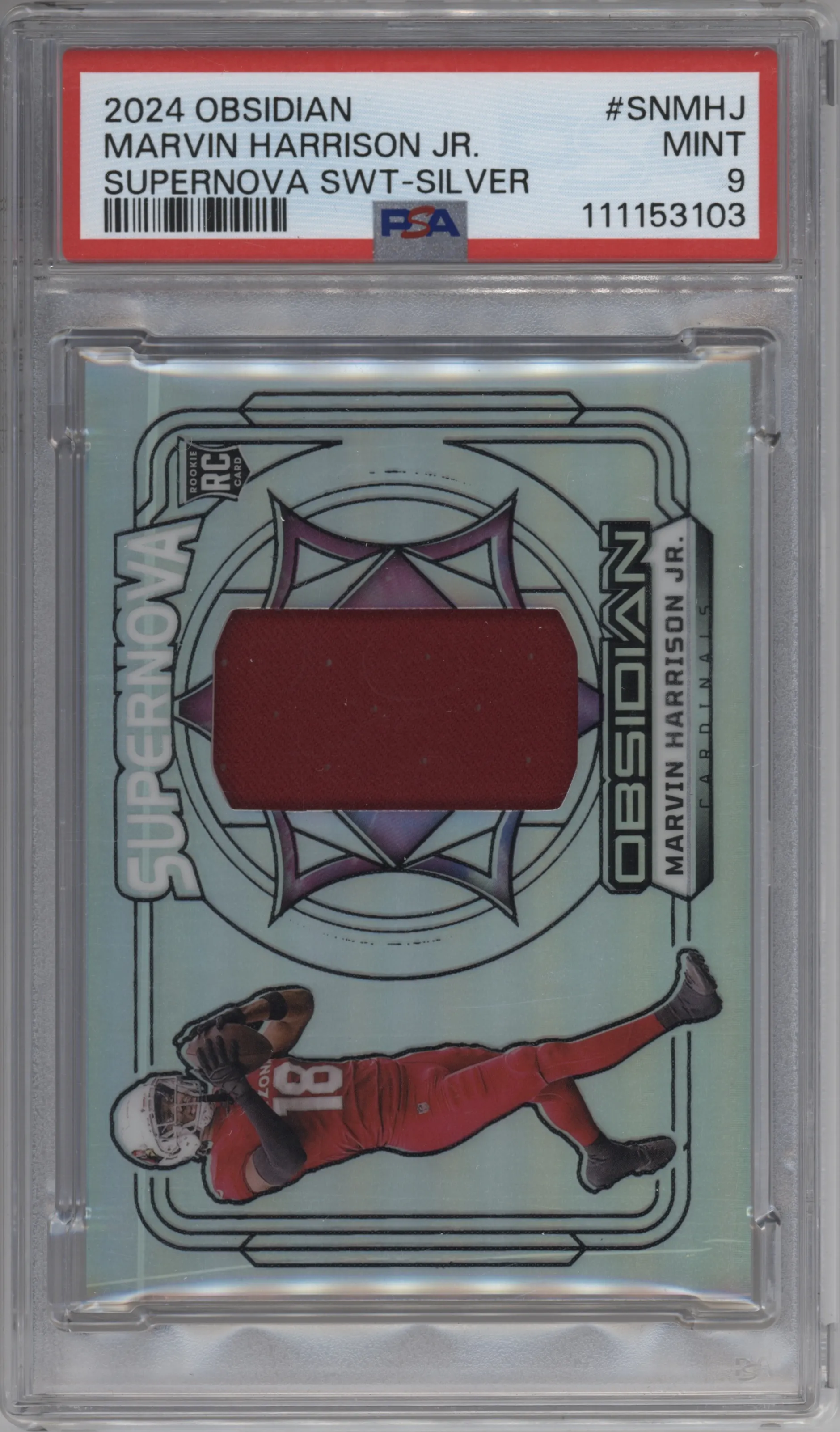 2024 Panini Obsidian Supernova Swch. Marvin Harrison Jr Silver #SN-MHJ PSA 9