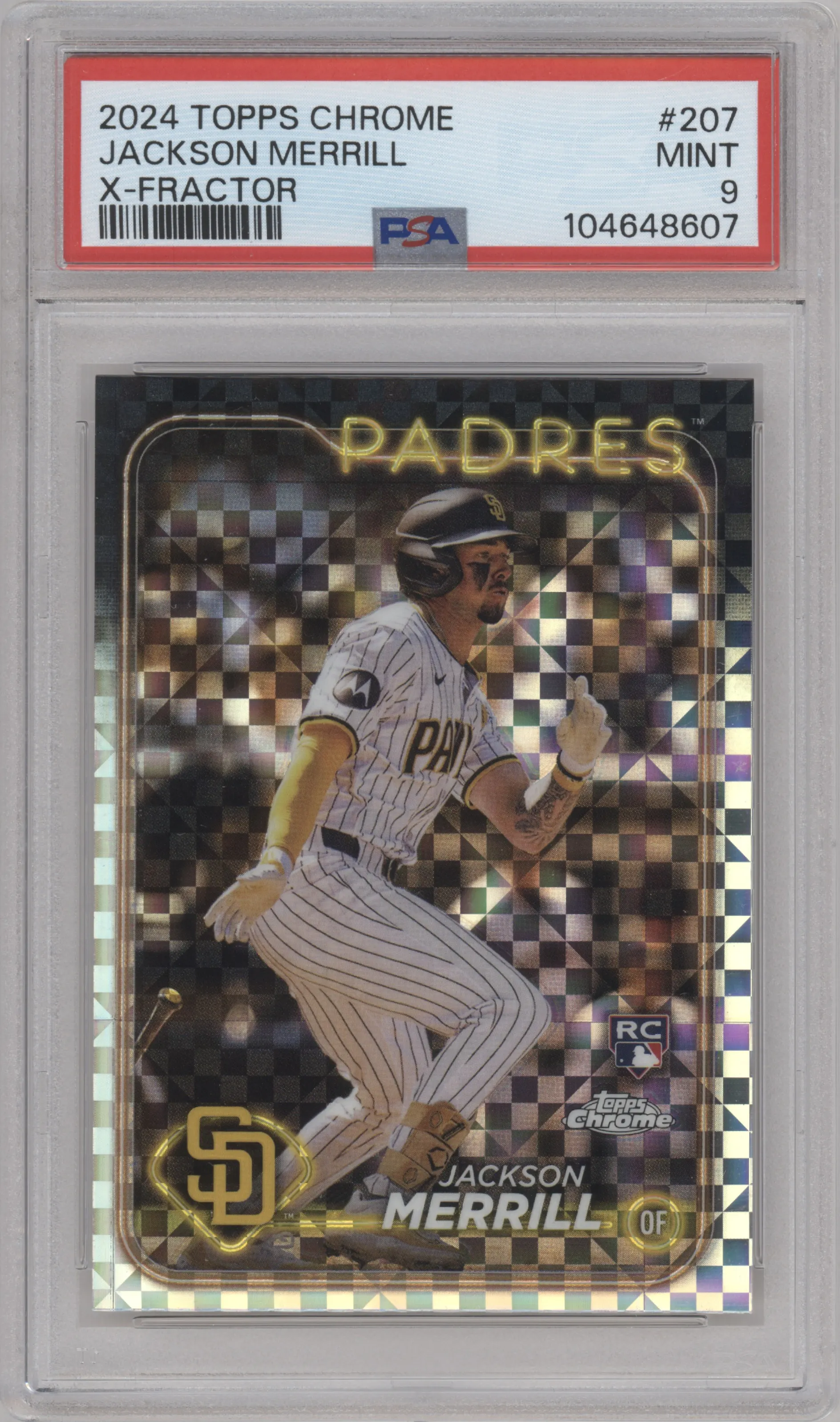 2024 Topps Chrome Jackson Merrill X-Fractor #207 PSA 9