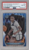 Juju Watkins from the 2022-23 Bowman University Chrome set featuring a Blue RayWave parallel graded by PSA and given an overall grade of 8.
