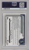 Aidan Smith from the 2024 Bowman set featuring a Aqua Shimmer Refractor parallel graded by PSA and given an overall grade of 10.