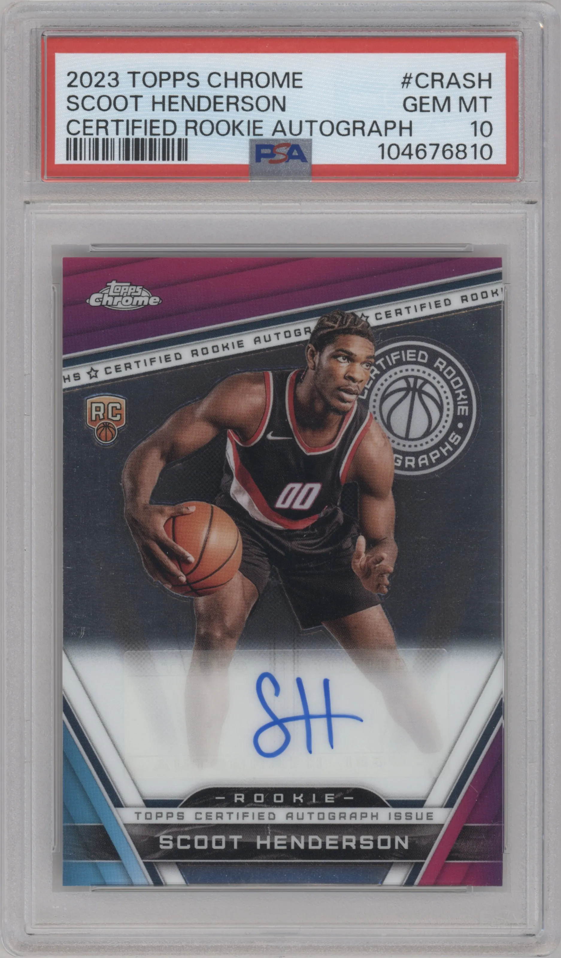 2023 Topps Chrome Cert.Rke.Au. Scoot Henderson PSA 10
