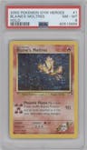 Blaine's Moltres from the 2000 Pokemon GH set graded by PSA and given an overall grade of 8.