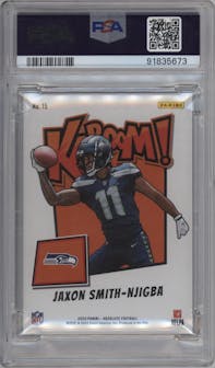 Jaxon Smith-Njigba from the 2023 Panini Absolute set graded by PSA and given an overall grade of 10.