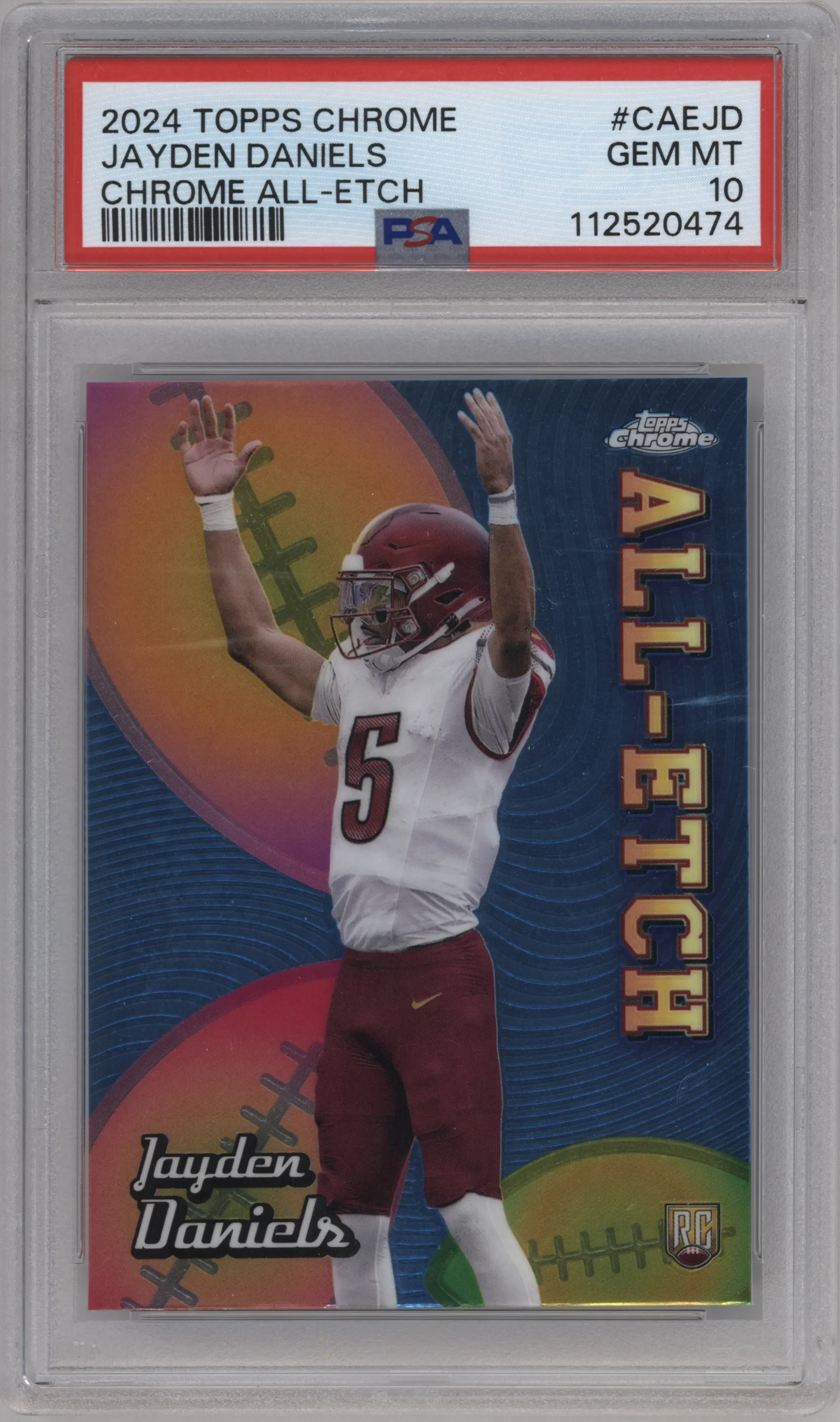 2024 Topps Chrome Chrome All-Etch Jayden Daniels PSA 10