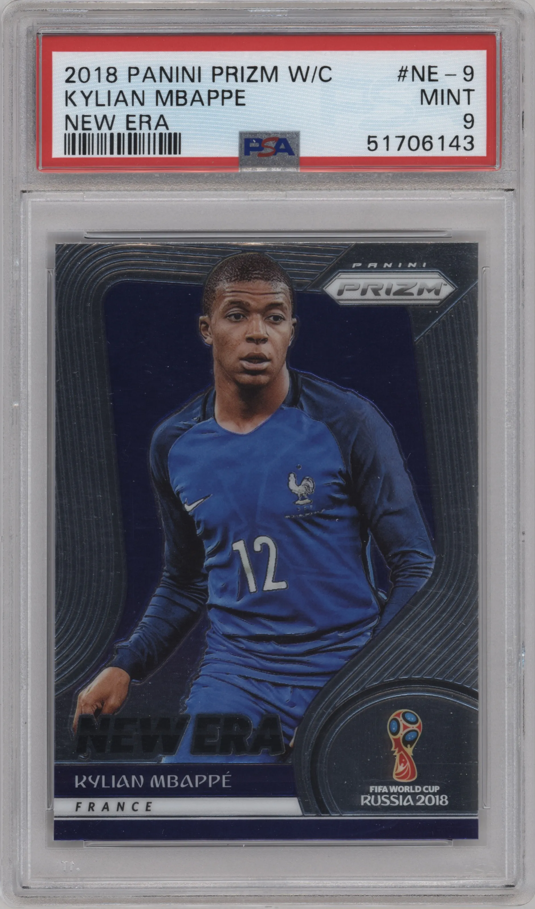 2018 Panini Prizm World Cup New Era Kylian Mbappe #NE-9 PSA 9