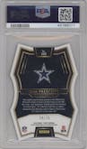 Dak Prescott from the 2016 Panini Select set featuring a Die-Cut Purple parallel graded by PSA and given an overall grade of 9.