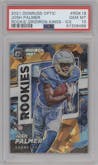 Josh Palmer from the 2021 Panini Donruss Optic set featuring a Ice parallel graded by PSA and given an overall grade of 10.