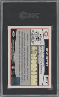 Devin Hester from the 2006 Topps Chrome set graded by SGC and given an overall grade of 9.5.
