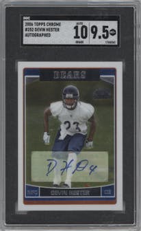 Devin Hester from the 2006 Topps Chrome set graded by SGC and given an overall grade of 9.5.