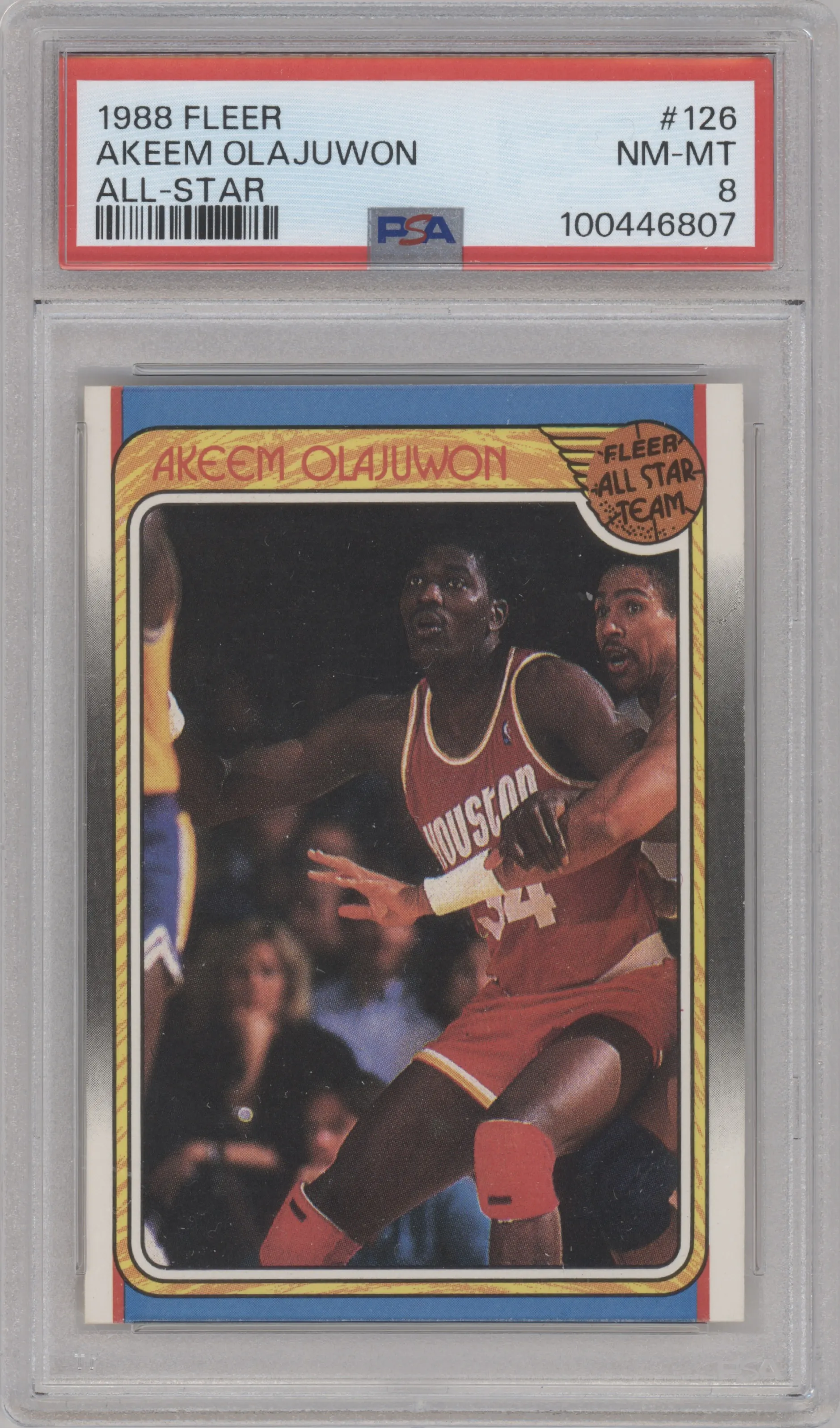 1988 Fleer Akeem Olajuwon PSA 8