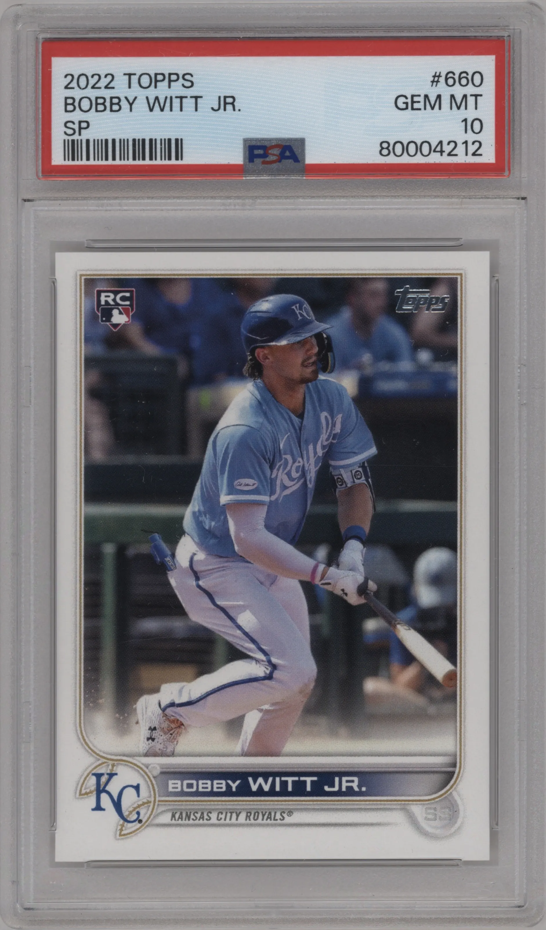 2022 Topps Series 2 SP Bobby Witt Jr. #660 PSA 10