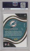 Tua Tagovailoa from the 2020 Panini Select set featuring a Tri-Color parallel graded by PSA and given an overall grade of 9.