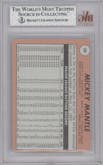 Mickey Mantle from the 1969 Topps set featuring a Last Name in White parallel graded by Beckett and given an overall grade of 5.5.
