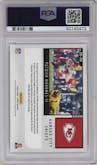 Patrick Mahomes II from the 2020 Panini Score set graded by PSA and given an overall grade of 10.