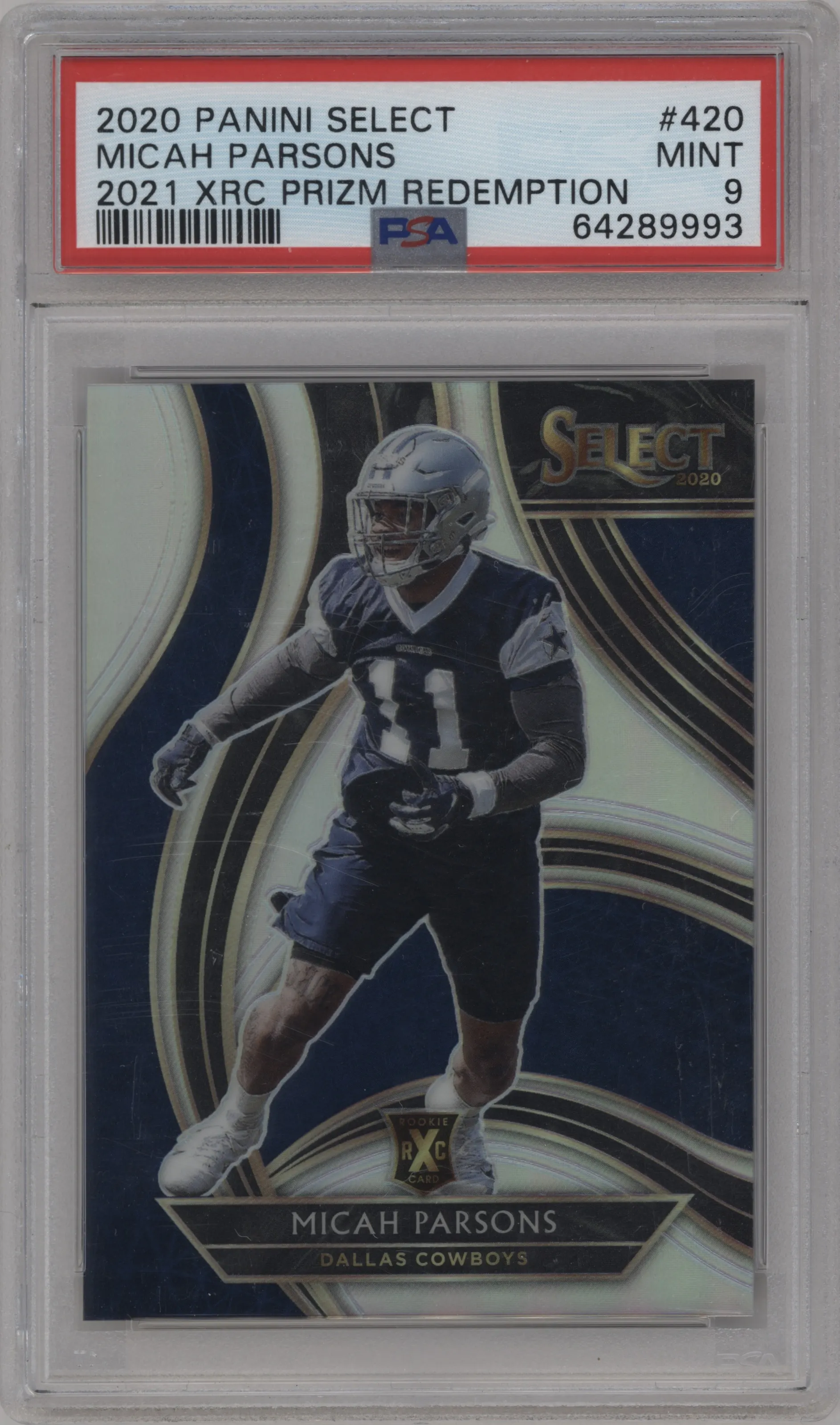 2020 Panini Select 2021 XRC Redemption Micah Parsons PSA 9
