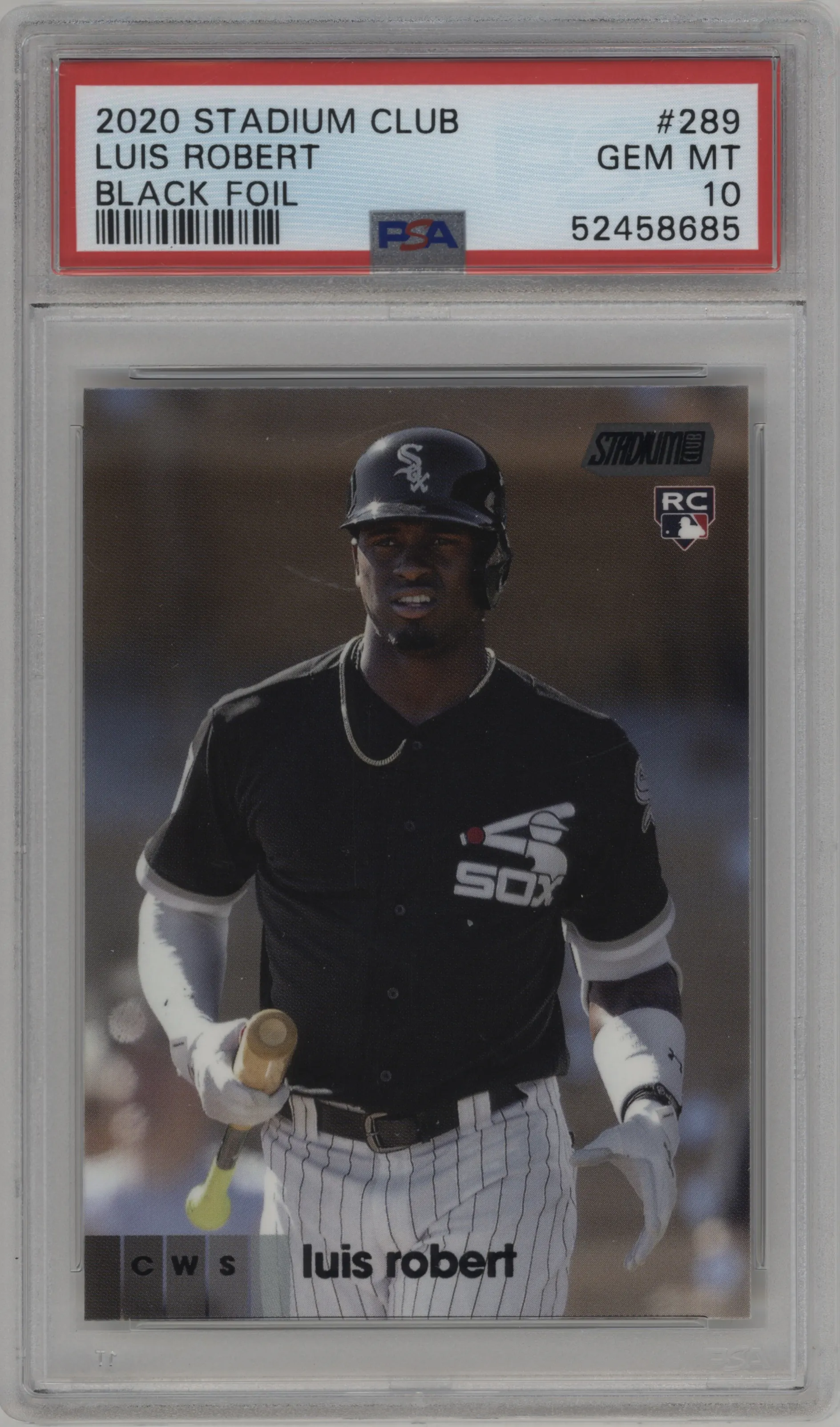 2020 Topps Stadium Club Luis Robert Black Foil PSA 10