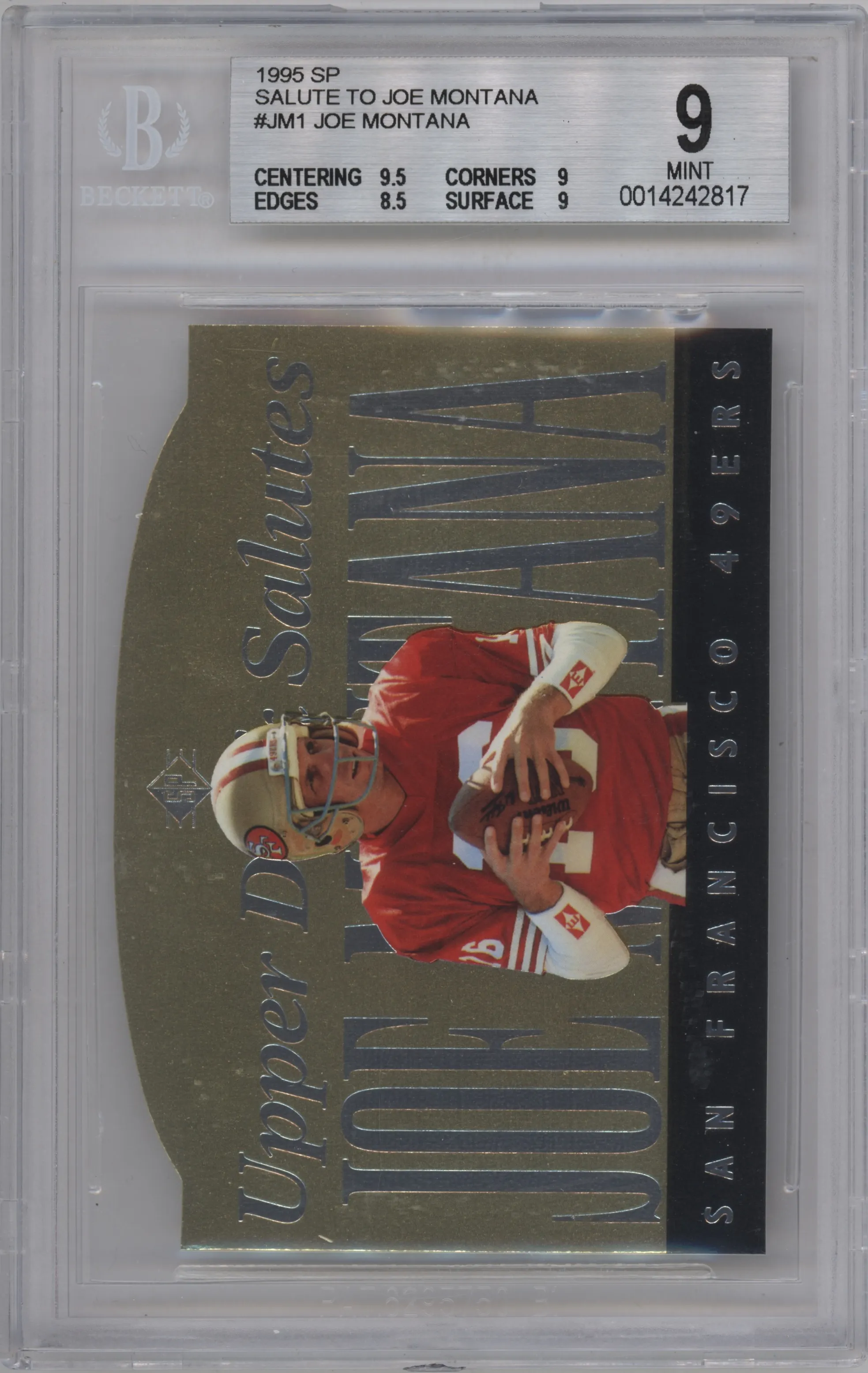 1995 Upper Deck SP Salute Joe Montana BGS 9