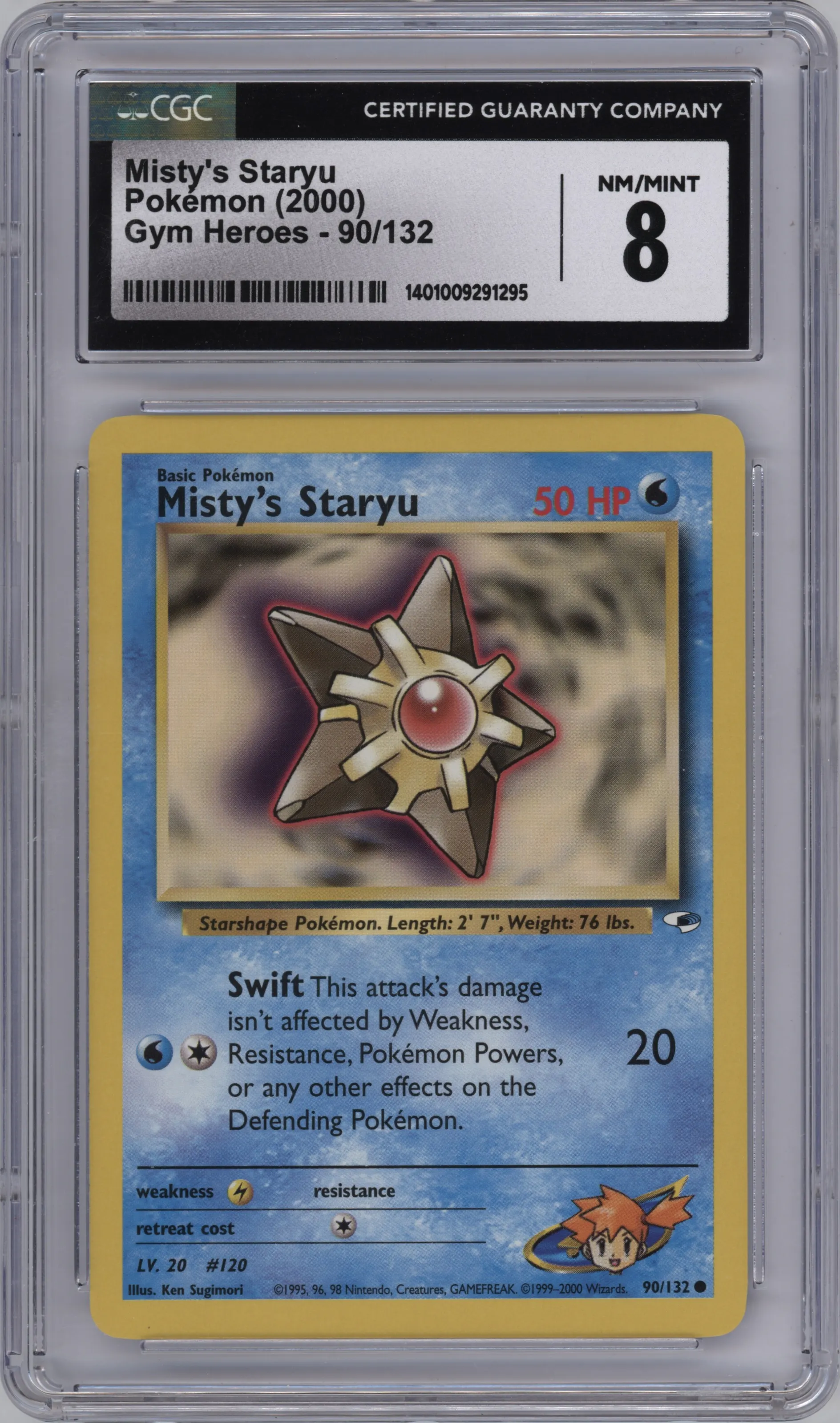 2000 Pokemon GH Gym Heroes Misty's Staryu CGC 8