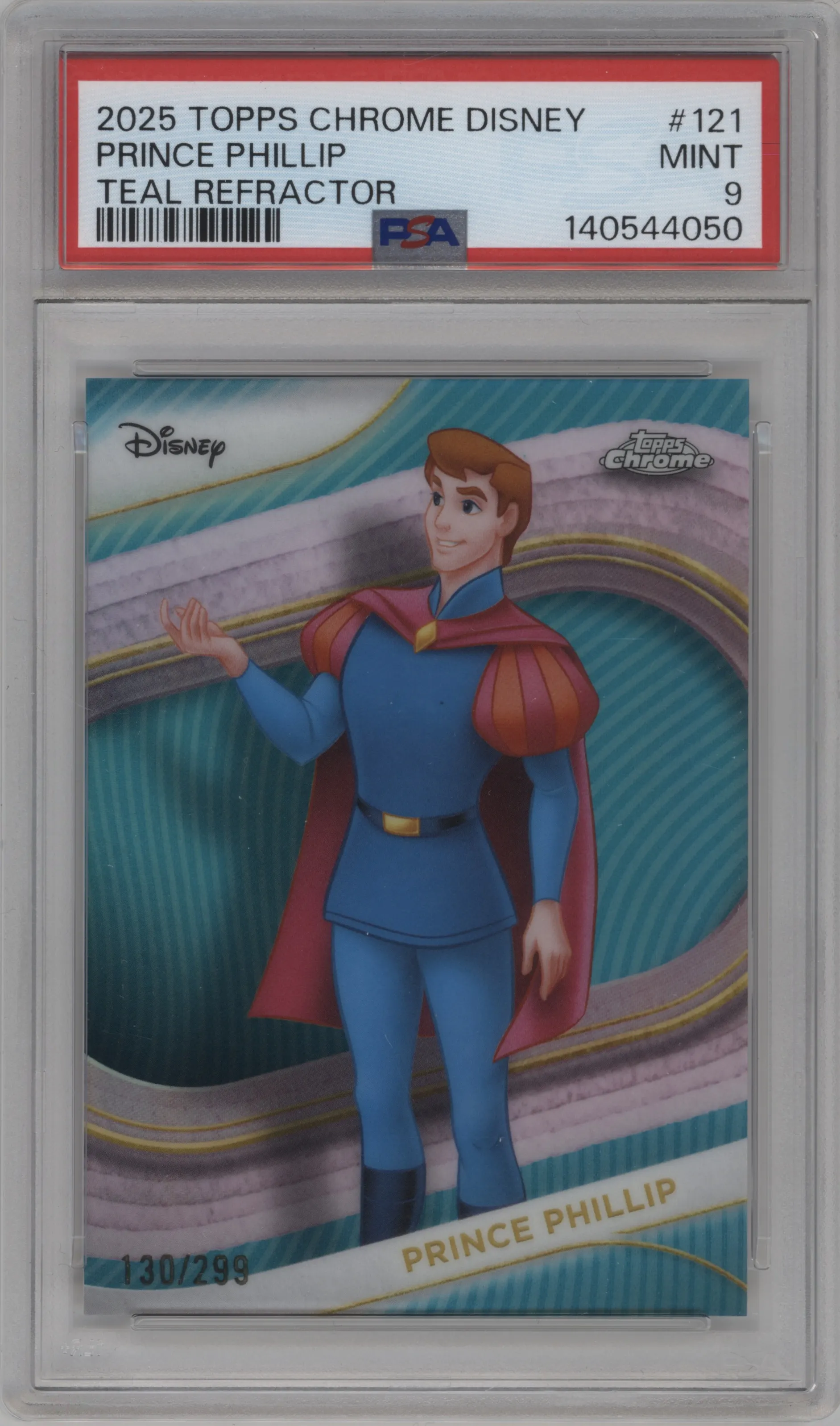 2025 Topps Chrome Disney Prince Phillip Teal PSA 9