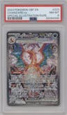 Charizard ex from the 2023 Pokemon SV set graded by PSA and given an overall grade of 8.