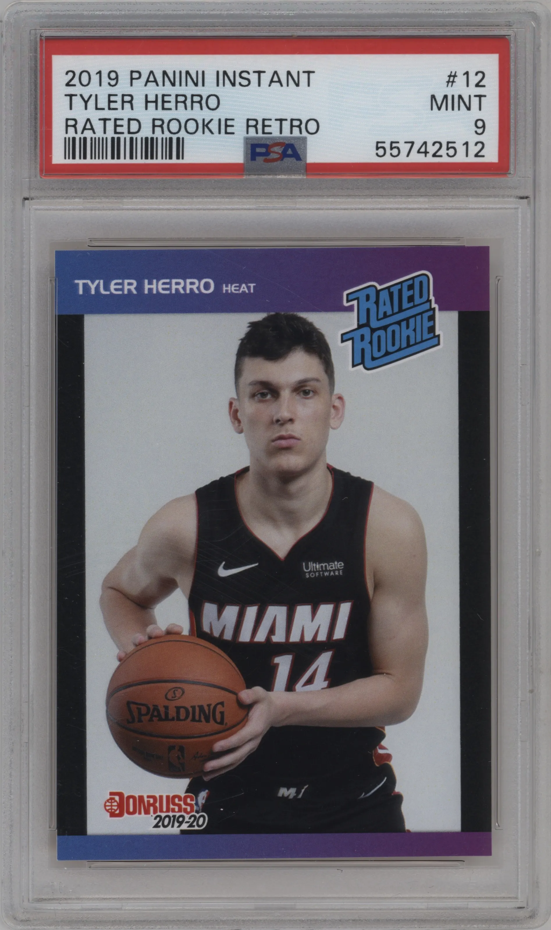 2019 Panini Instant Rated Rookie Retro Tyler Herro PSA 9