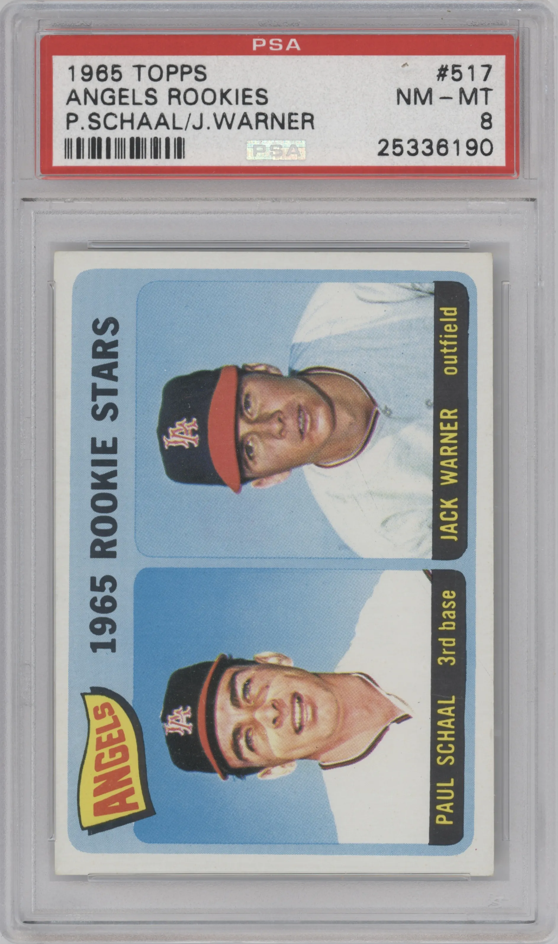 1965 Topps Paul Schaal / Jack Warner PSA 8