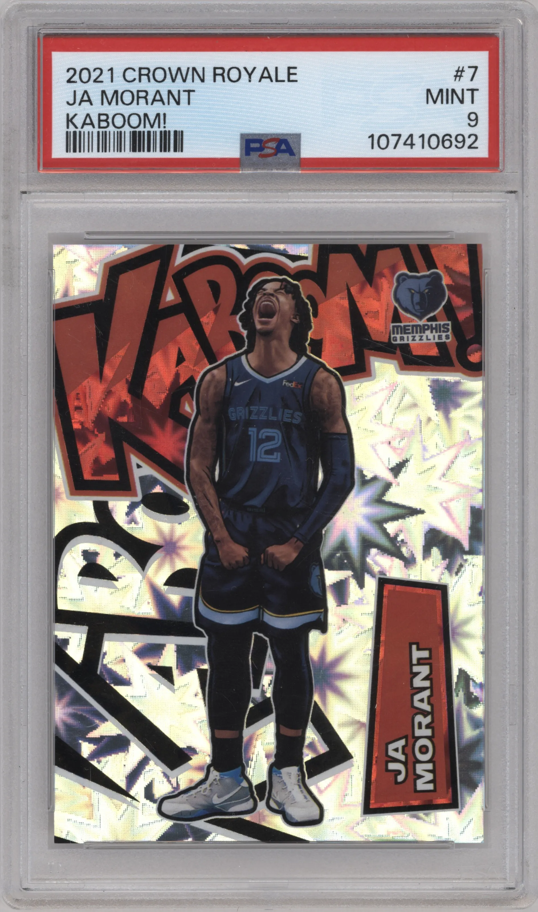 2021 Crown Royale Kaboom! Ja Morant #7 PSA 9