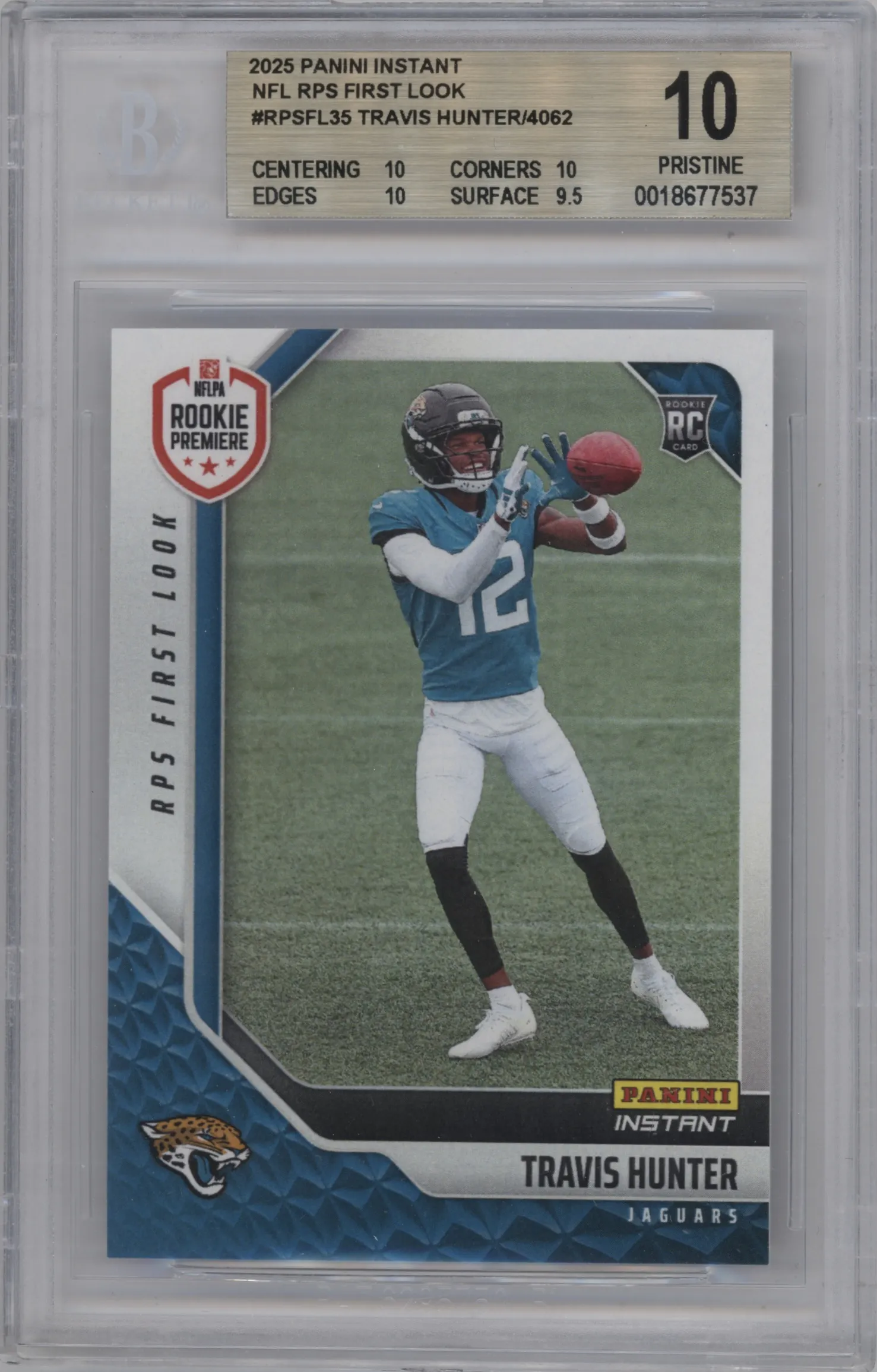 2025 Panini Instant NFL RPS First Look Travis Hunter BGS 10