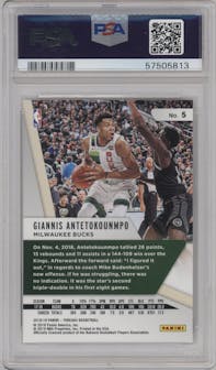 Giannis Antetokounmpo from the 2018-19 Panini Threads  set graded by PSA and given an overall grade of 10.