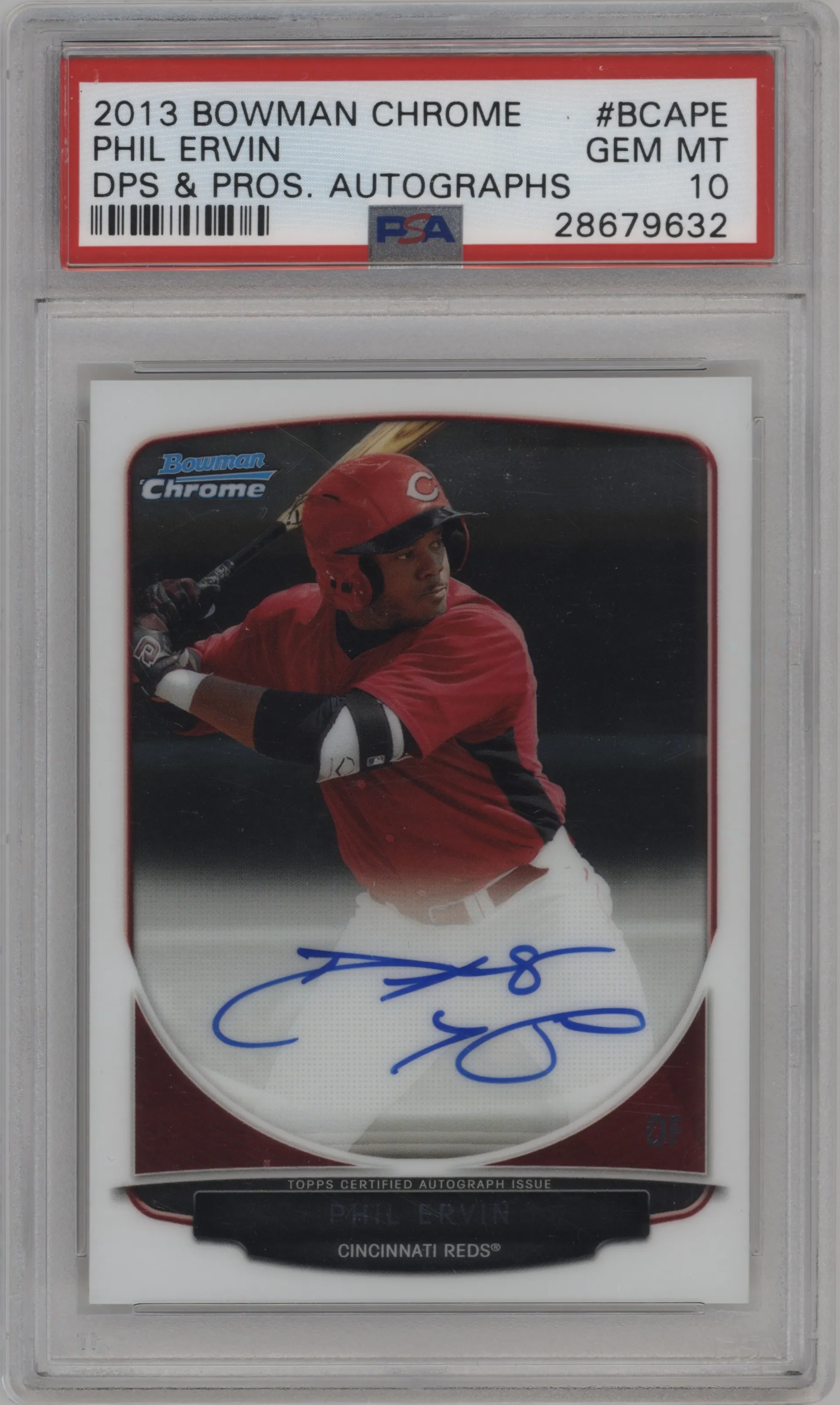 2013 Bowman Draft Picks & Prospects Chr.Auto.Pros Phil Ervin PSA 10