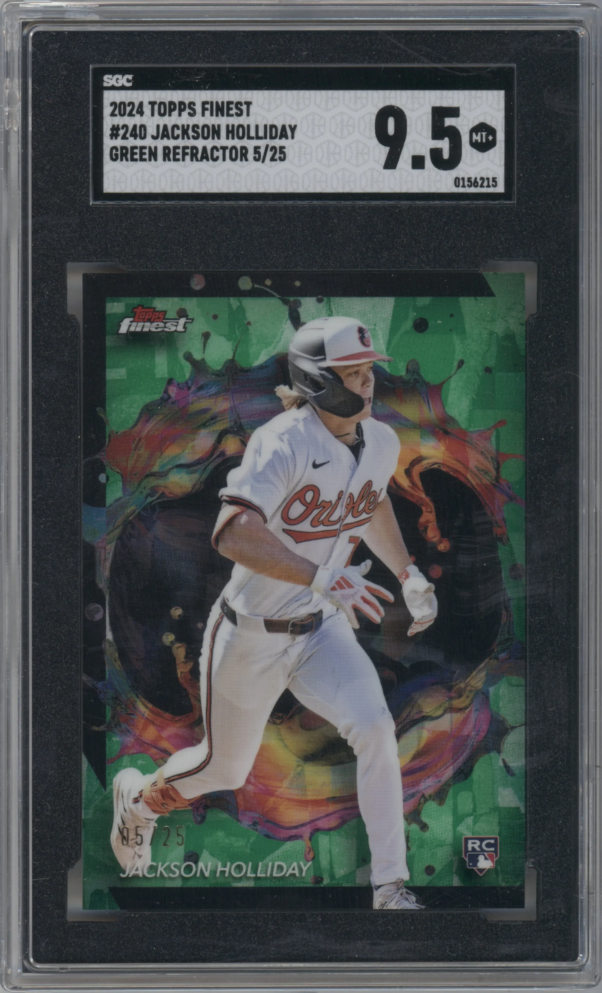2024 Topps Finest Jackson Holliday Green Refractor SGC 9.5