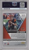 Joe Burrow from the 2020 Panini Mosaic set featuring a Red Mosaic parallel graded by PSA and given an overall grade of 10.