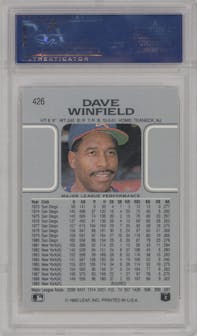 Dave Winfield from the 1990 Leaf set graded by PSA and given an overall grade of 10.