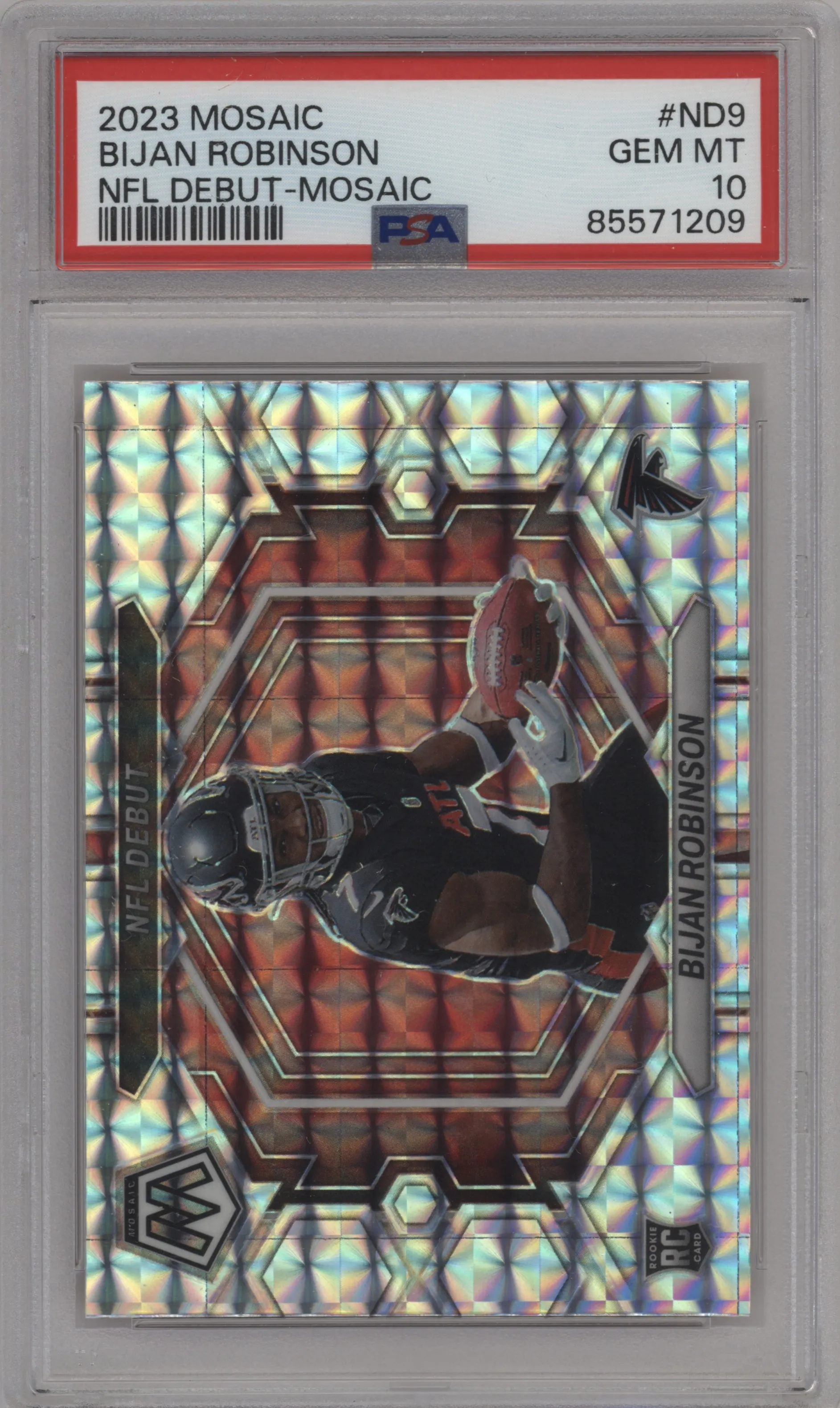 2023 Panini Mosaic NFL Debut Bijan Robinson Mosaic #ND-9 PSA 10