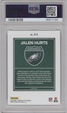Jalen Hurts from the 2023 Donruss Optic set graded by PSA and given an overall grade of 10.