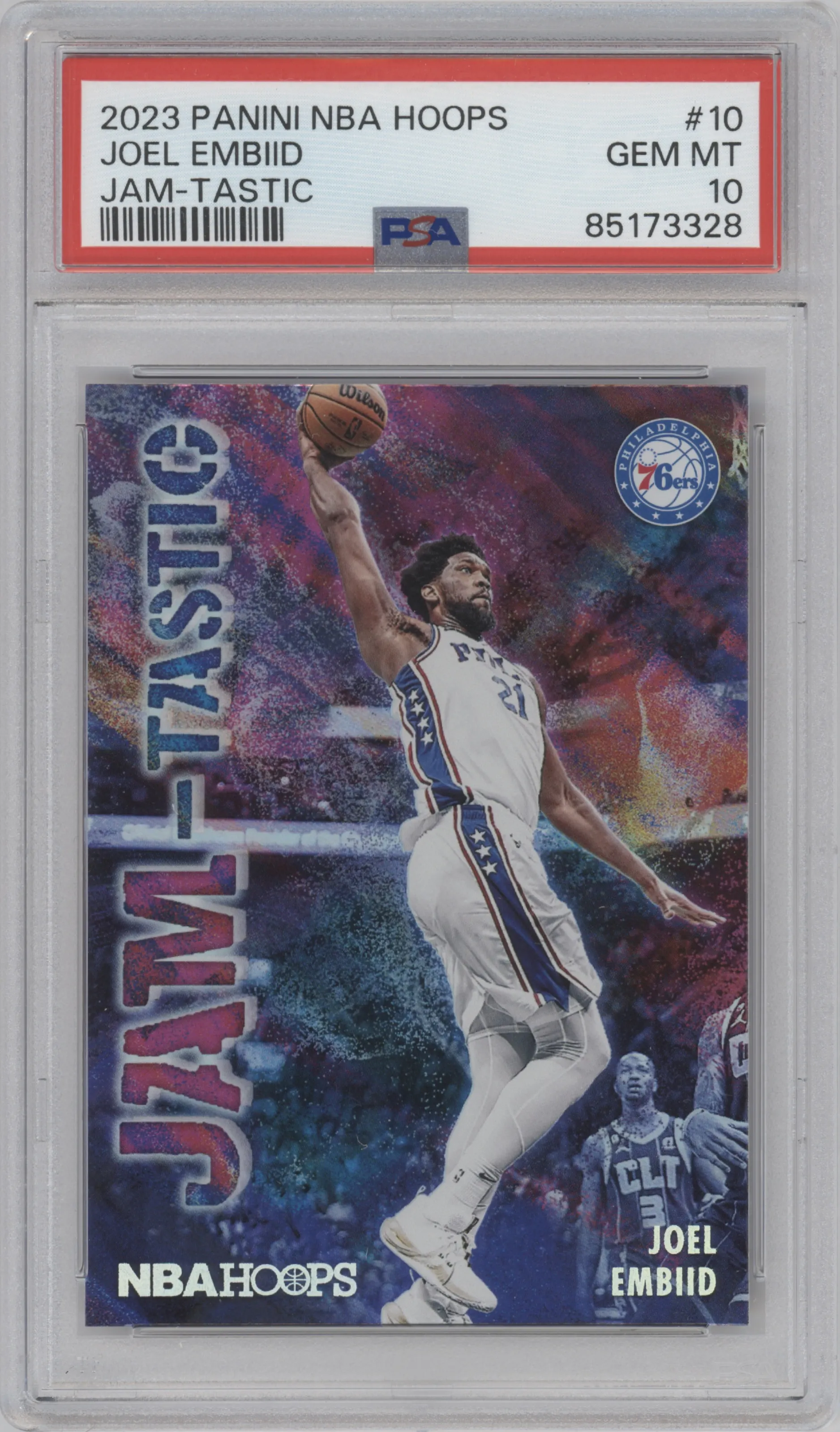 2023 Panini NBA Hoops JAM-tastic Joel Embiid PSA 10