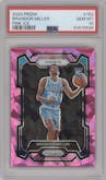 Brandon Miller from the 2023-24 Panini Prizm set featuring a Pink Ice parallel graded by PSA and given an overall grade of 10.