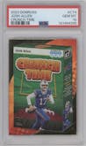Josh Allen from the 2023 Panini Donruss set graded by PSA and given an overall grade of 10.