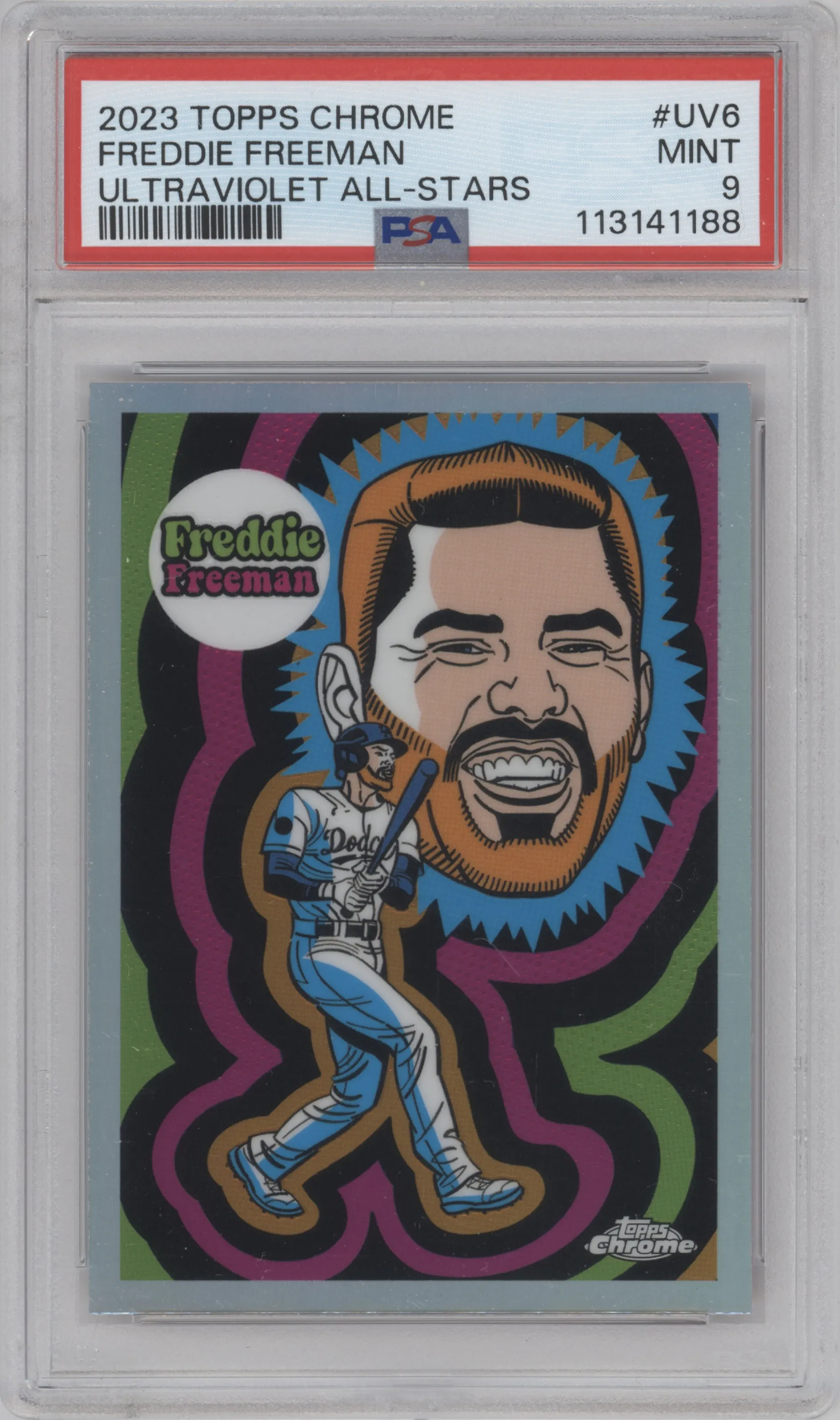 2023 Topps Chrome Ultraviolet All-Stars Freddie Freeman #UV-6 PSA 9