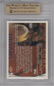 Kobe Bryant  from the 1996-97 Topps set graded by Beckett and given an overall grade of 9.5.