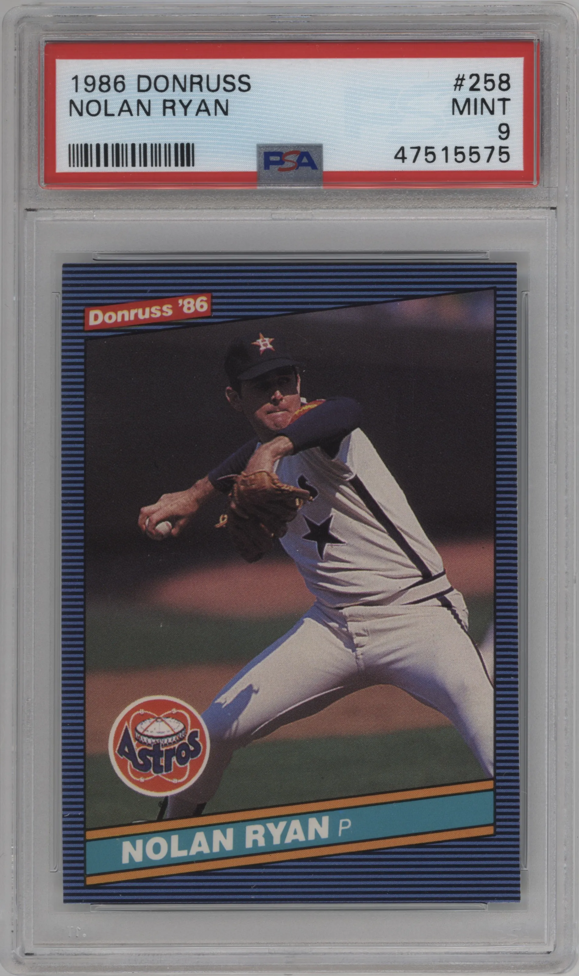 1986 Donruss Nolan Ryan PSA 9