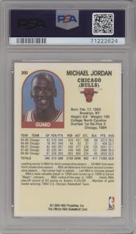 Michael Jordan  from the 1989-90 NBA Hoops  set graded by PSA and given an overall grade of 10.