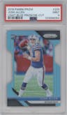 Josh Allen from the 2018 Panini Prizm set featuring a Die-Cut Light Blue parallel graded by PSA and given an overall grade of 9.