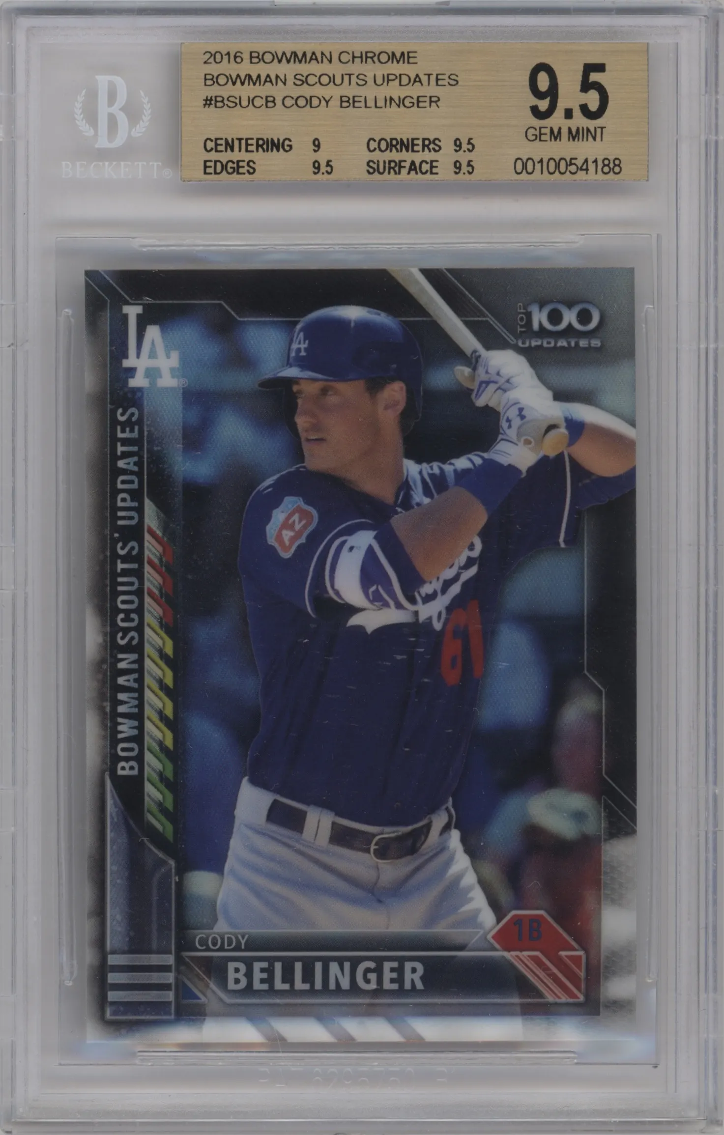 2016 Bowman Chrome Scouts' Top 100 Cody Bellinger #BSU-CB BGS 9.5