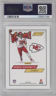 Patrick Mahomes II from the 2018 Panini Kaboom Rewards Multi-Sport set graded by PSA and given an overall grade of 10.