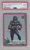 DK Metcalf from the 2019 Panini Donruss Optic set featuring a Pink parallel graded by PSA and given an overall grade of 9.