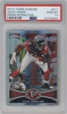 Julio Jones from the 2012 Topps Chrome set featuring a Prism Refractor parallel graded by PSA and given an overall grade of 10.