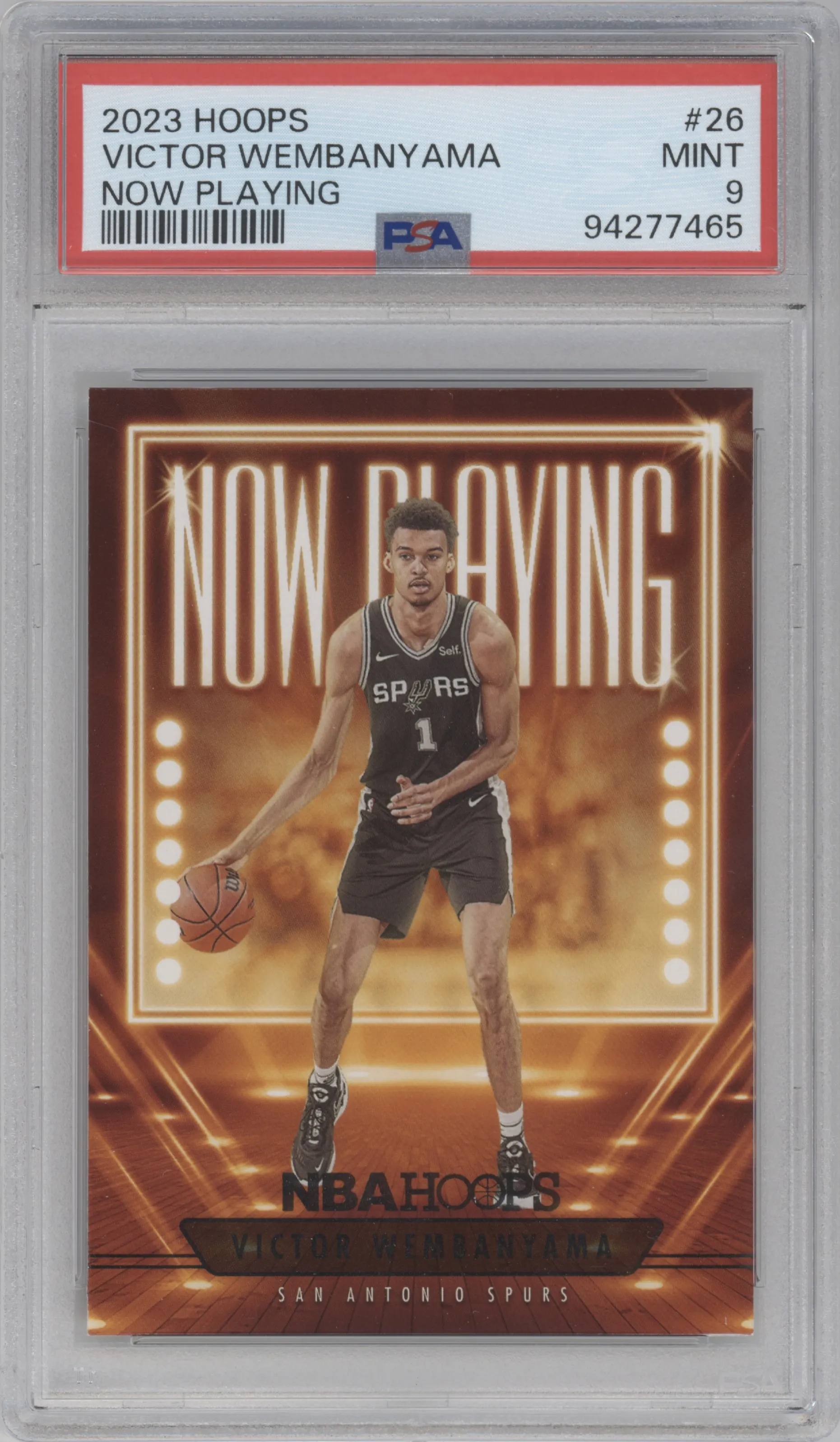 2023 Panini NBA Hoops Now Playing Victor Wembanyama #26 PSA 9